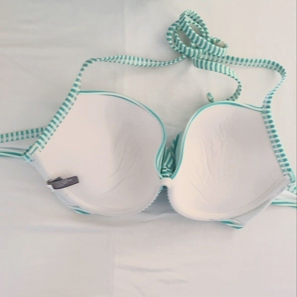 Aerie Bridget Swimwear Bikini Top Halter, Green, swim bikini top Size 36D - Picture 8 of 9